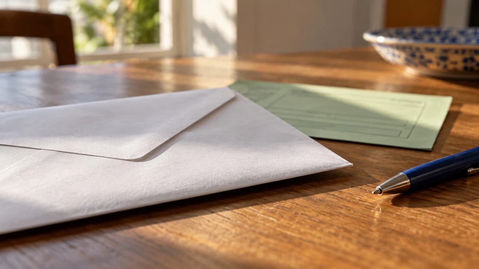 Envelope registado com aviso de receção verde sobre a mesa, a última carta antes de injunção